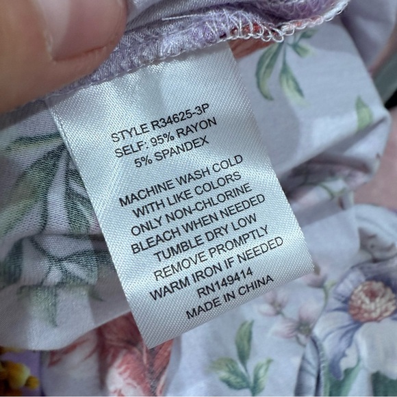 Johnny Was Dress Janie Side Tie Side Tie in Willa Lavender Floral - Picture 6 of 6